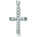 Zirkonia Kreuz Anhänger aus 333er Weißgold von ONE ELEMENT – Bild 1