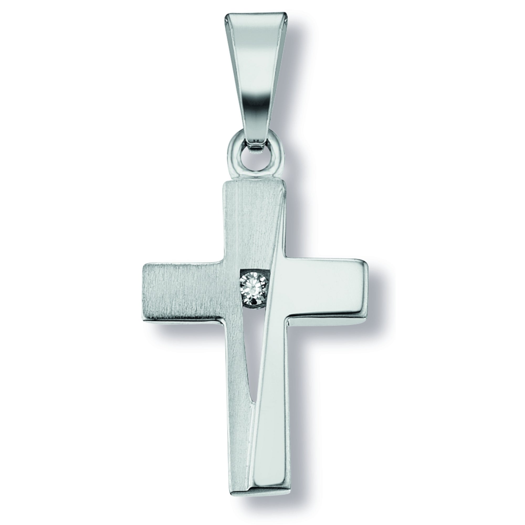 Zirkonia Kreuz Anhänger aus 925er Silber von ONE ELEMENT – Bild 1