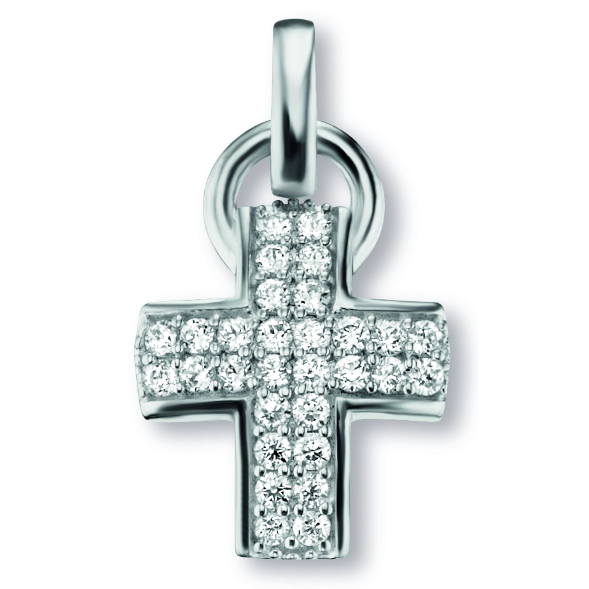 Zirkonia Kreuz Anhänger aus 925er Silber von ONE ELEMENT – Bild 1