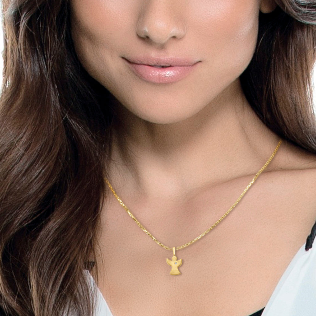 Zirkonia Engel Anhänger aus 333er Gelbgold von ONE ELEMENT – Bild 2