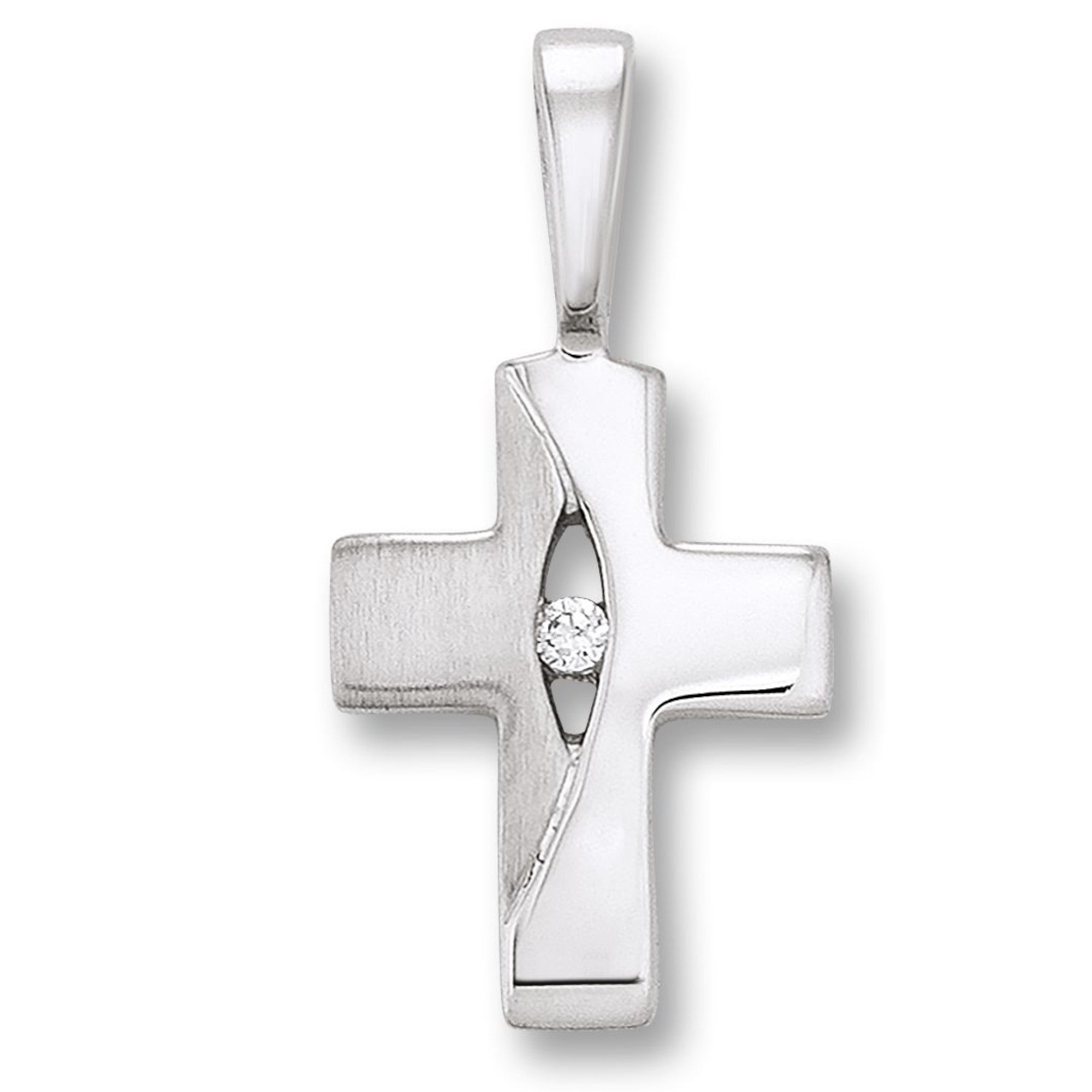 Zirkonia Kreuz Anhänger aus 925er Silber von ONE ELEMENT – Bild 1
