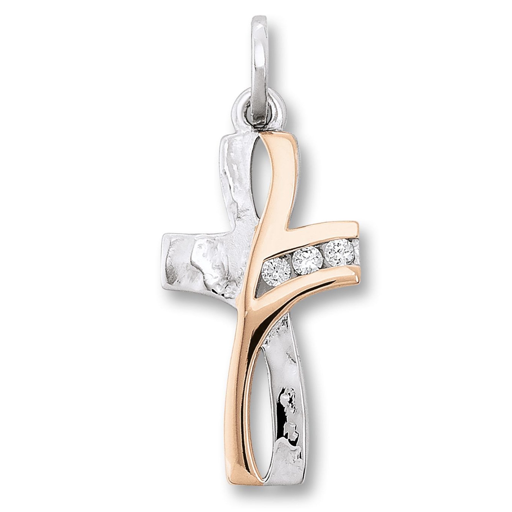 Zirkonia Kreuz Anhänger aus 925er Silber von ONE ELEMENT – Bild 1