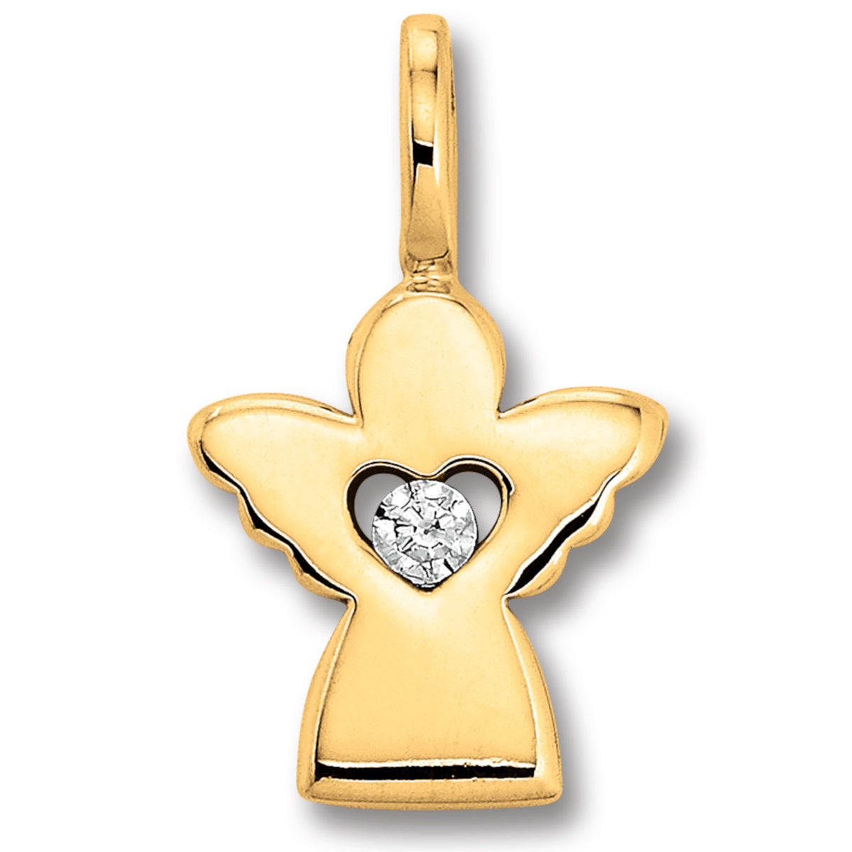 Zirkonia Engel Anhänger aus 333er Gelbgold von ONE ELEMENT – Bild 1