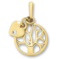 Zirkonia Lebensbaum Anhänger aus 333er Gelbgold von ONE ELEMENT – Bild 1