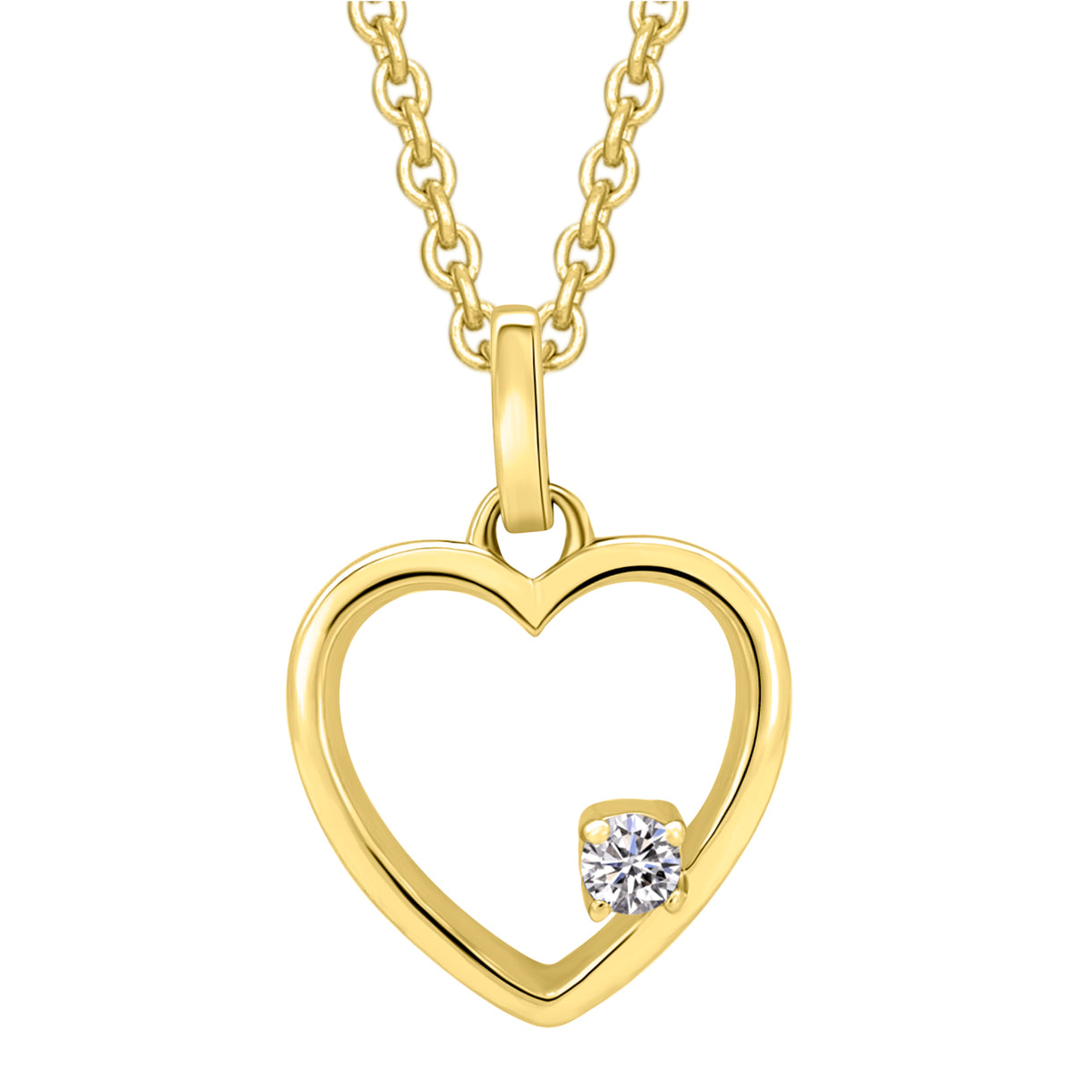 Zirkonia Herz Herz Anhänger aus 333er Gelbgold von ONE ELEMENT – Bild 2