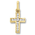 Zirkonia Kreuz Anhänger aus 333er Gelbgold von ONE ELEMENT – Bild 1