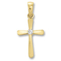 Zirkonia Kreuz Anhänger aus 333er Gelbgold von ONE ELEMENT – Bild 1