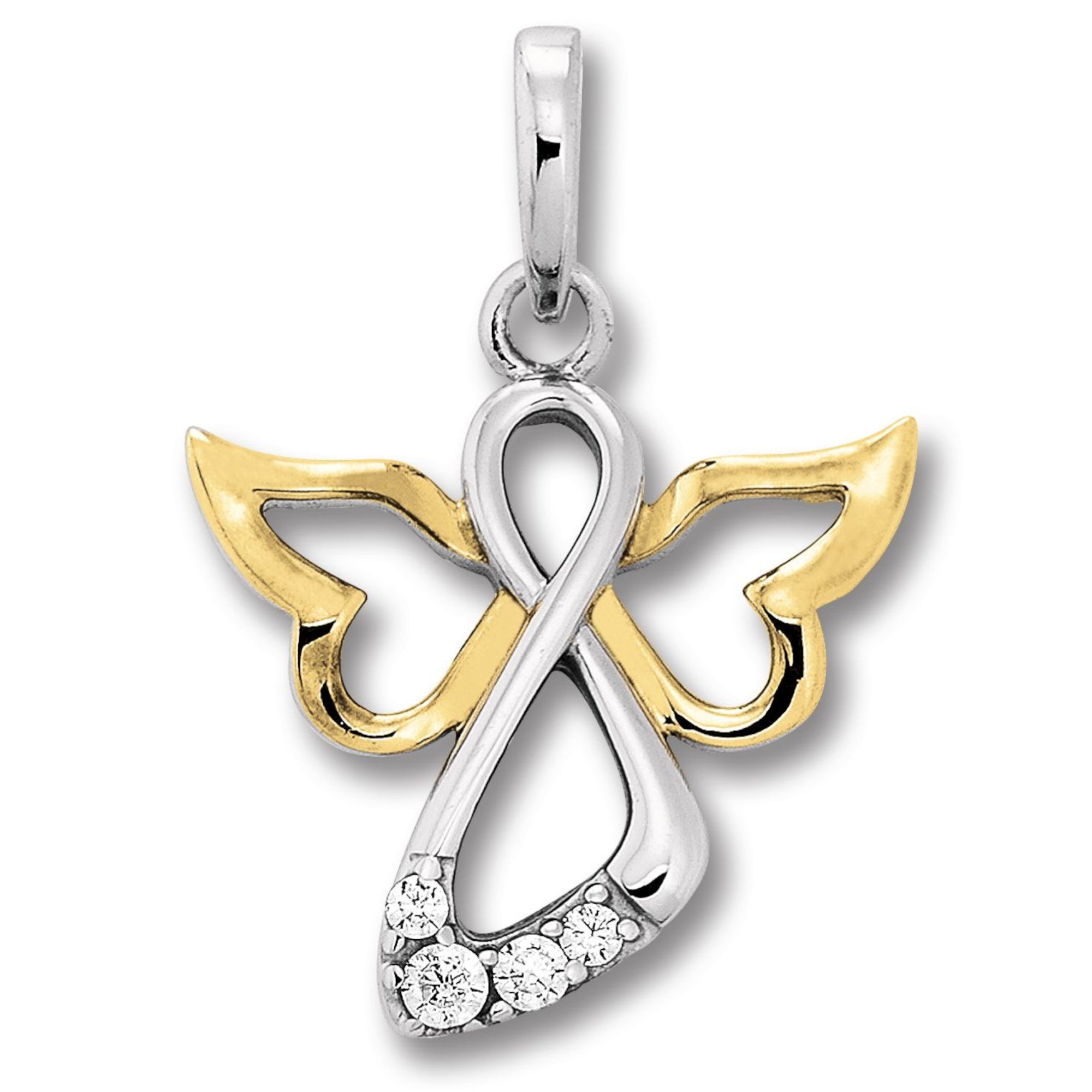Zirkonia Engel Anhänger aus 925er Silber von ONE ELEMENT – Bild 1