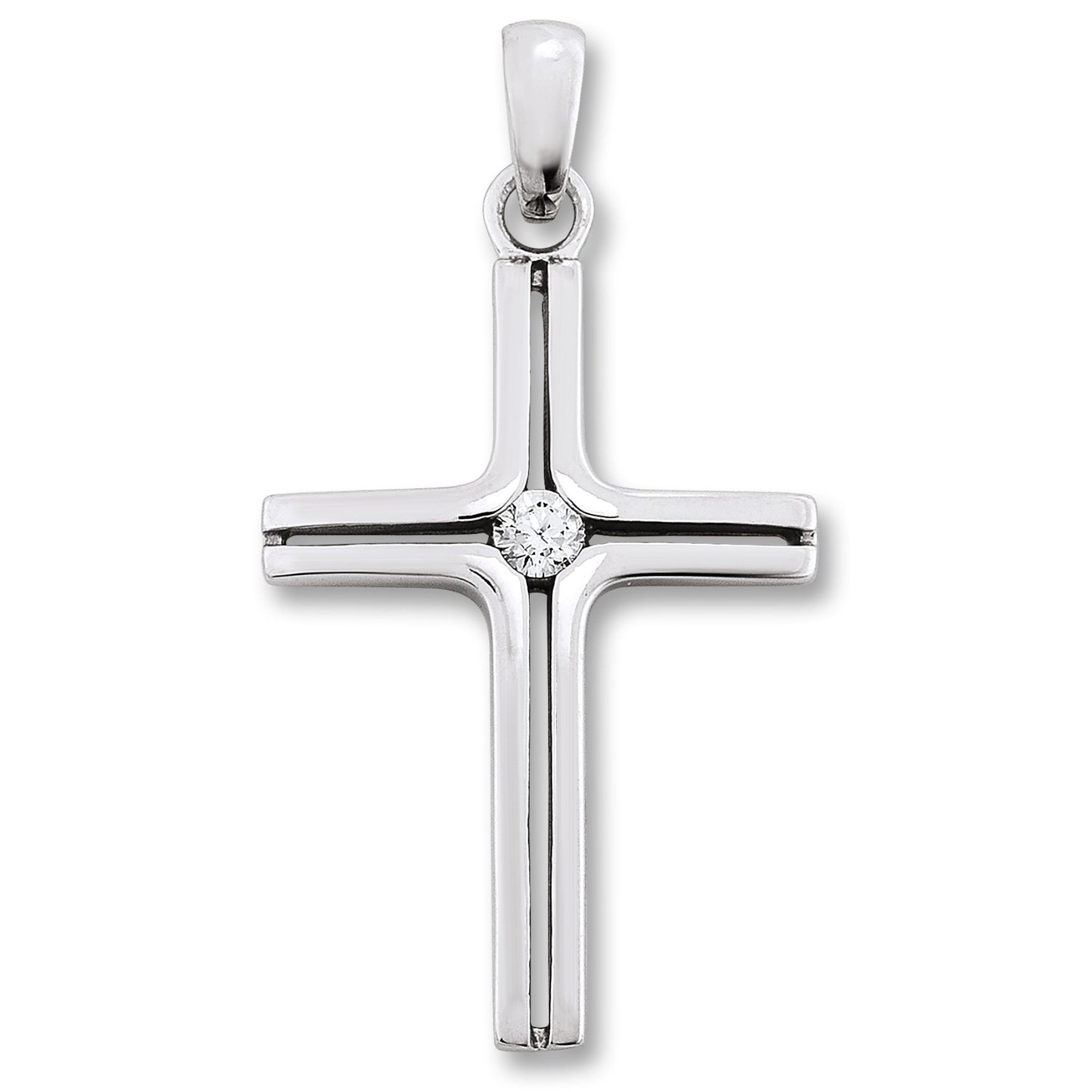 Zirkonia Kreuz Anhänger aus 925er Silber von ONE ELEMENT – Bild 1