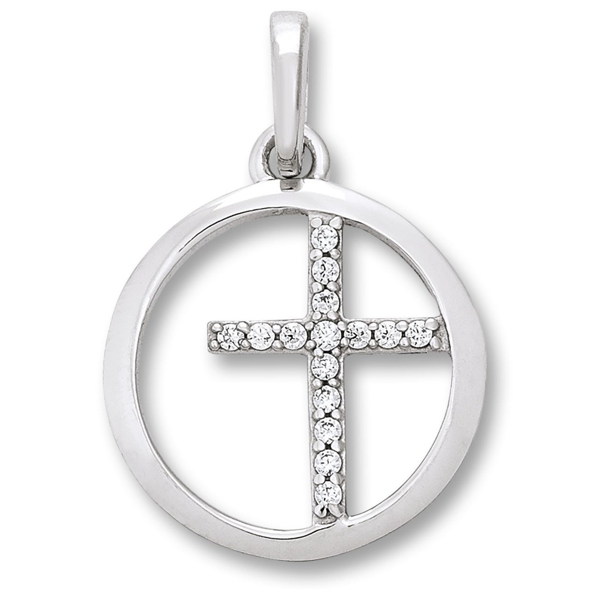 Zirkonia Kreuz Anhänger aus 925er Silber von ONE ELEMENT – Bild 1
