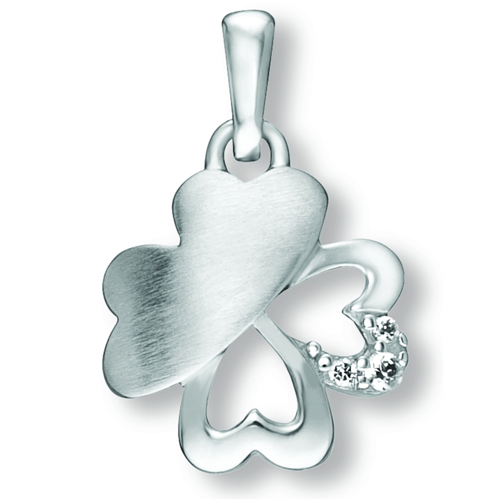 Zirkonia Kleeblatt Anhänger aus 925er Silber von ONE ELEMENT – Bild 1