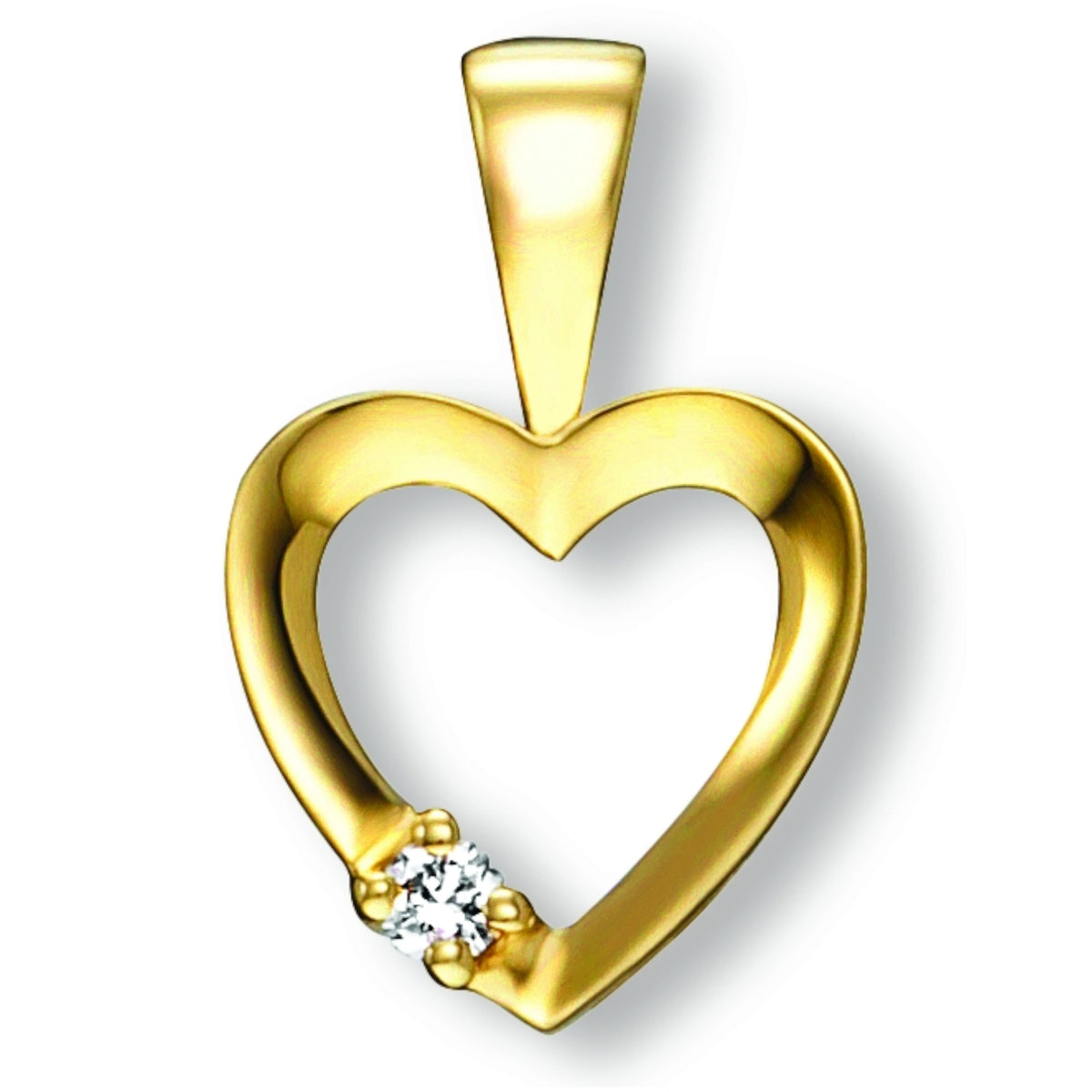 Zirkonia Herz Herz Anhänger aus 333er Gelbgold von ONE ELEMENT – Bild 1