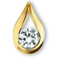 Zirkonia Anhänger aus 333er Gelbgold von ONE ELEMENT – Bild 1