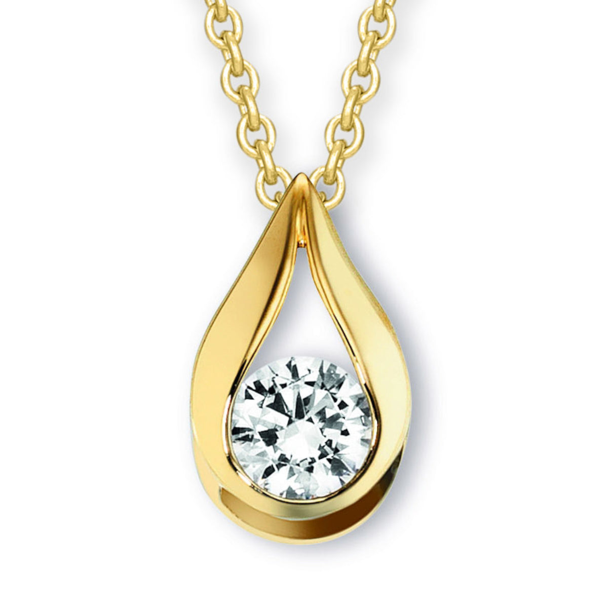 Zirkonia Anhänger aus 333er Gelbgold von ONE ELEMENT – Bild 2