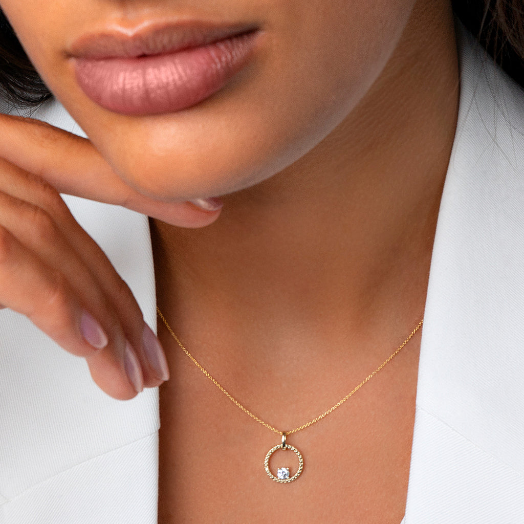 Zirkonia Anhänger aus 333er Gelbgold von ONE ELEMENT – Bild 2