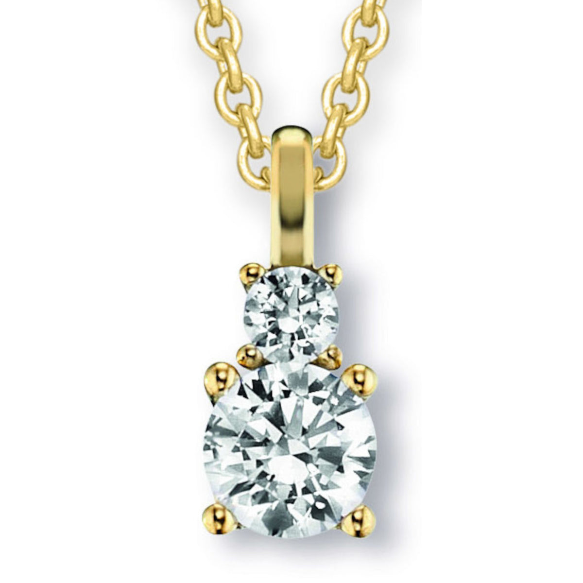 Zirkonia Anhänger aus 333er Gelbgold von ONE ELEMENT – Bild 2