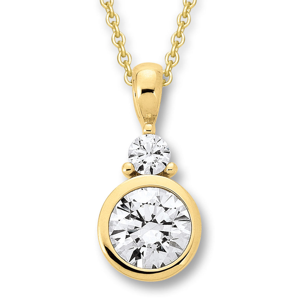 Zirkonia Anhänger aus 333er Gelbgold von ONE ELEMENT – Bild 2
