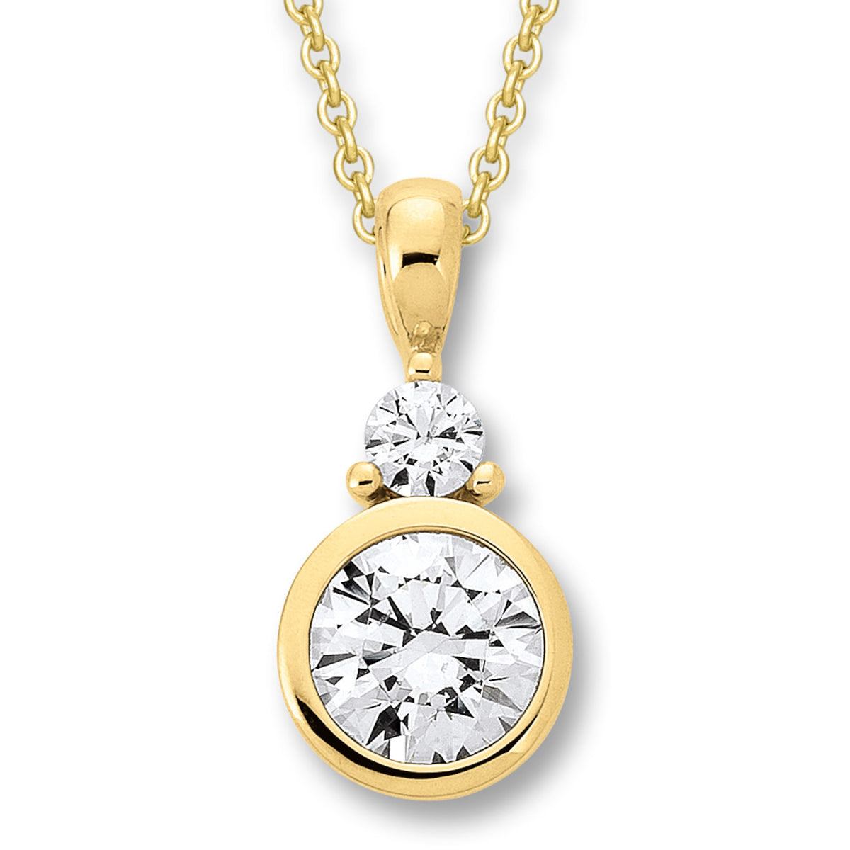 Zirkonia Anhänger aus 333er Gelbgold von ONE ELEMENT – Bild 2