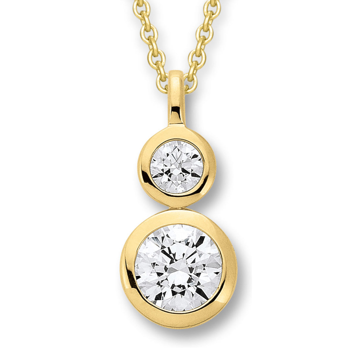 Zirkonia Anhänger aus 333er Gelbgold von ONE ELEMENT – Bild 2