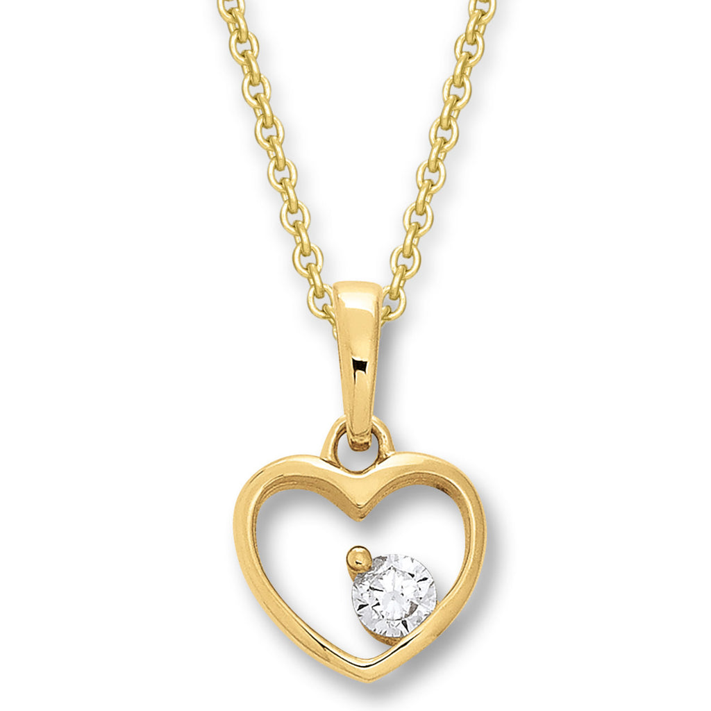 Zirkonia Herz Herz Anhänger aus 333er Gelbgold von ONE ELEMENT – Bild 2