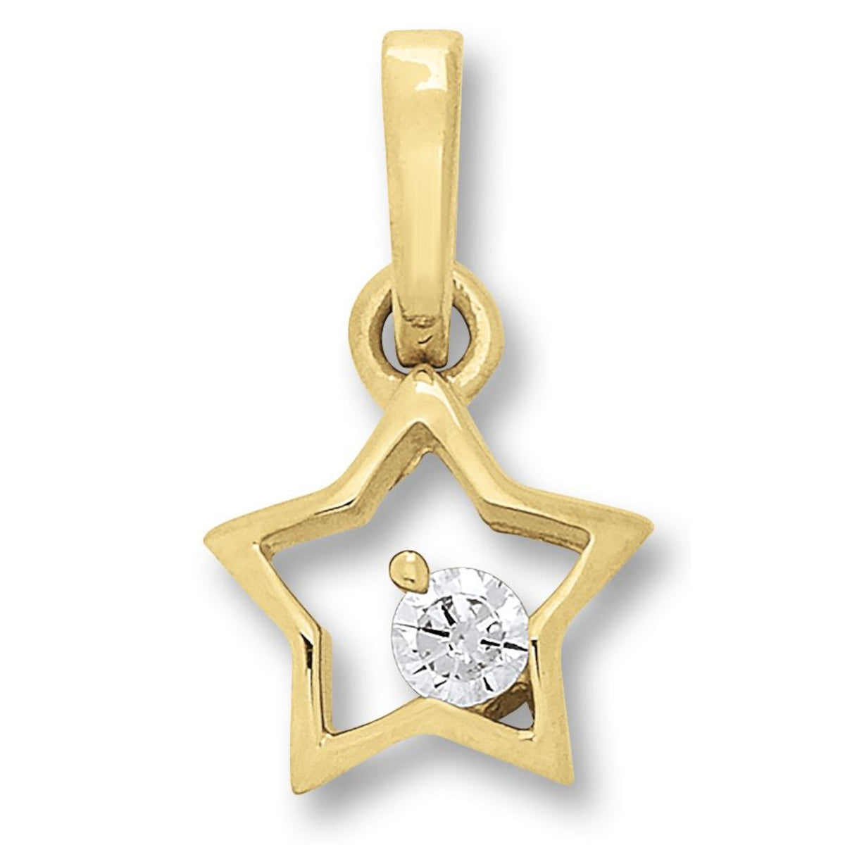Zirkonia Stern Anhänger aus 333er Gelbgold von ONE ELEMENT – Bild 1