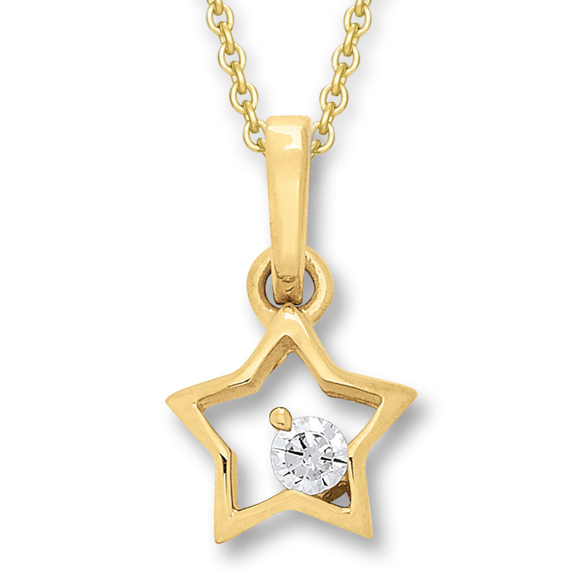Zirkonia Stern Anhänger aus 333er Gelbgold von ONE ELEMENT – Bild 2