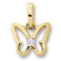 Zirkonia Schmetterling Anhänger aus 333er Gelbgold von ONE ELEMENT – Bild 1