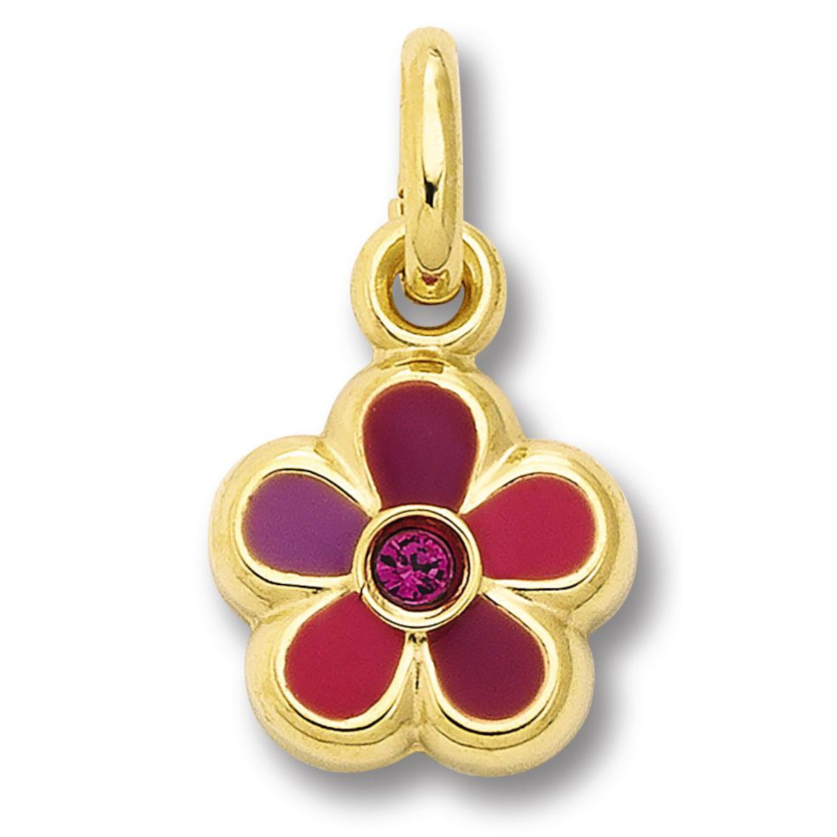 Zirkonia Blume Anhänger aus 333er Gelbgold von ONE ELEMENT – Bild 1