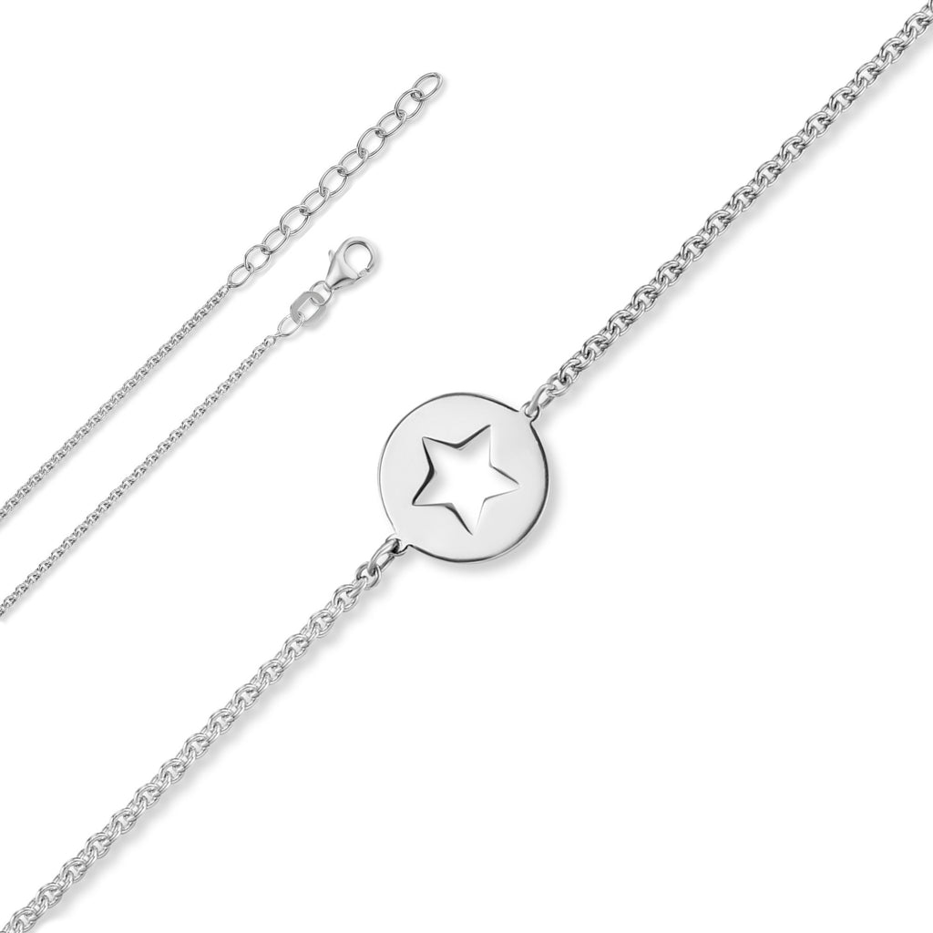Stern-Armband aus 925er Silber mit Rundankerkette, 16 cm von ONE ELEMENT