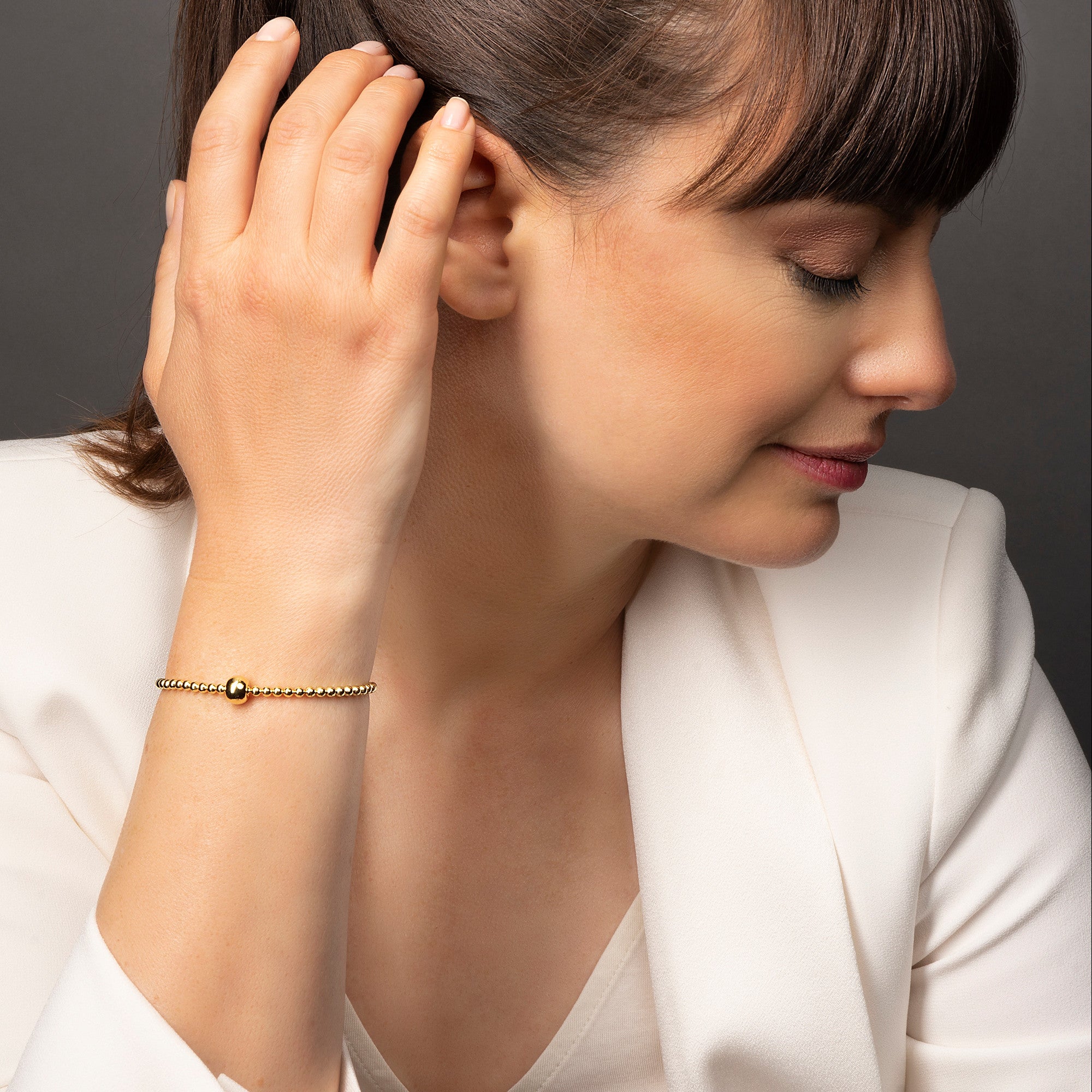 Armband Kugelkette aus 925er Silber Ø 54,0 mm mit Gummiband von ONE ELEMENT – Bild 3