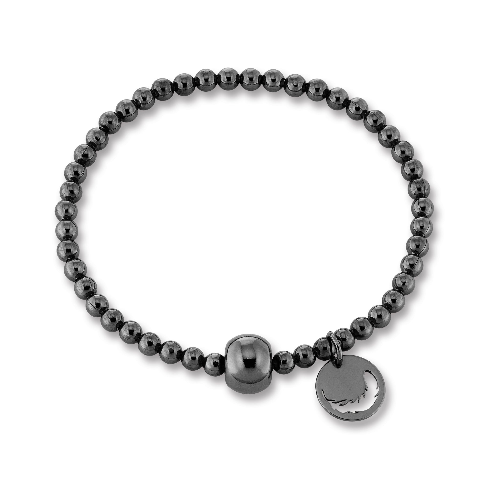 Feder Armband Kugelkette aus 925er Silber Ø 54,0 mm mit Gummiband von ONE ELEMENT – Bild 1