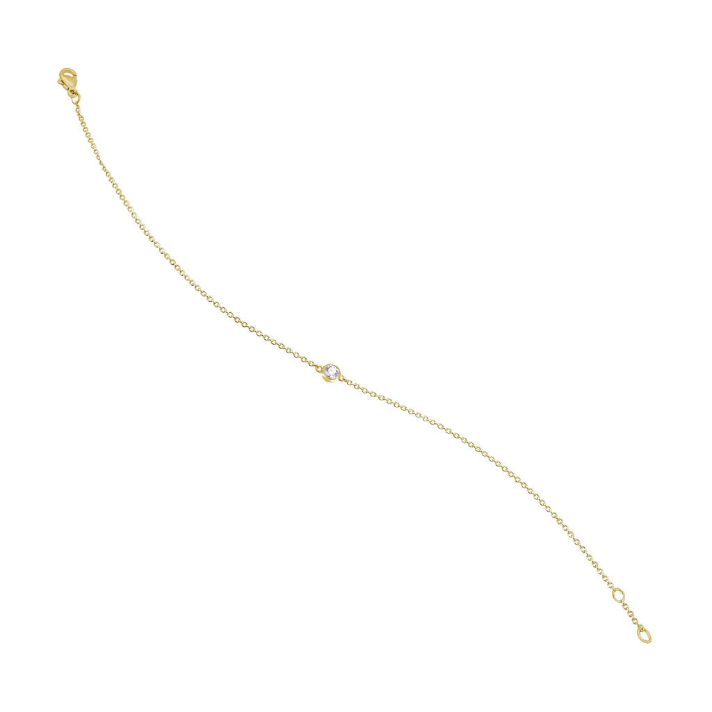 0,04 ct Diamant Brillant Armband Rundankerkette aus 585er Gelbgold 19 cm von ONE ELEMENT – Bild 2