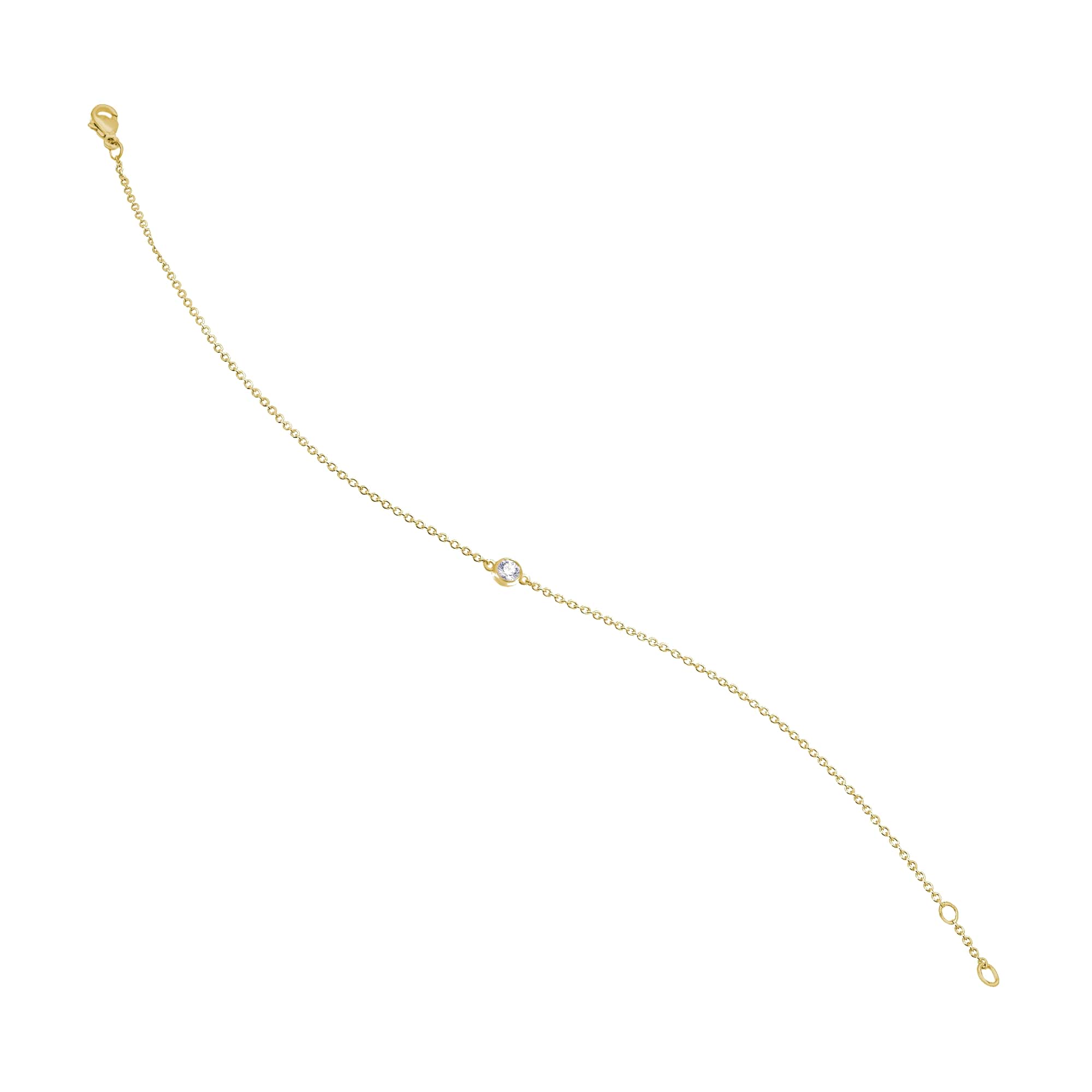 0,04 ct Diamant Brillant Armband Rundankerkette aus 585er Gelbgold 19 cm von ONE ELEMENT – Bild 2