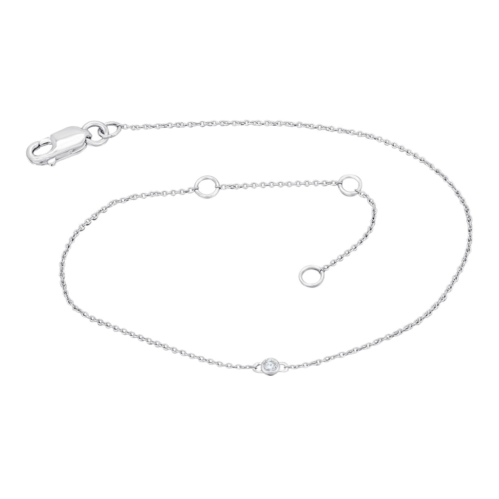 0,04 ct Diamant Brillant Armband Rundankerkette aus 585er Weißgold 19 cm von ONE ELEMENT – Bild 1