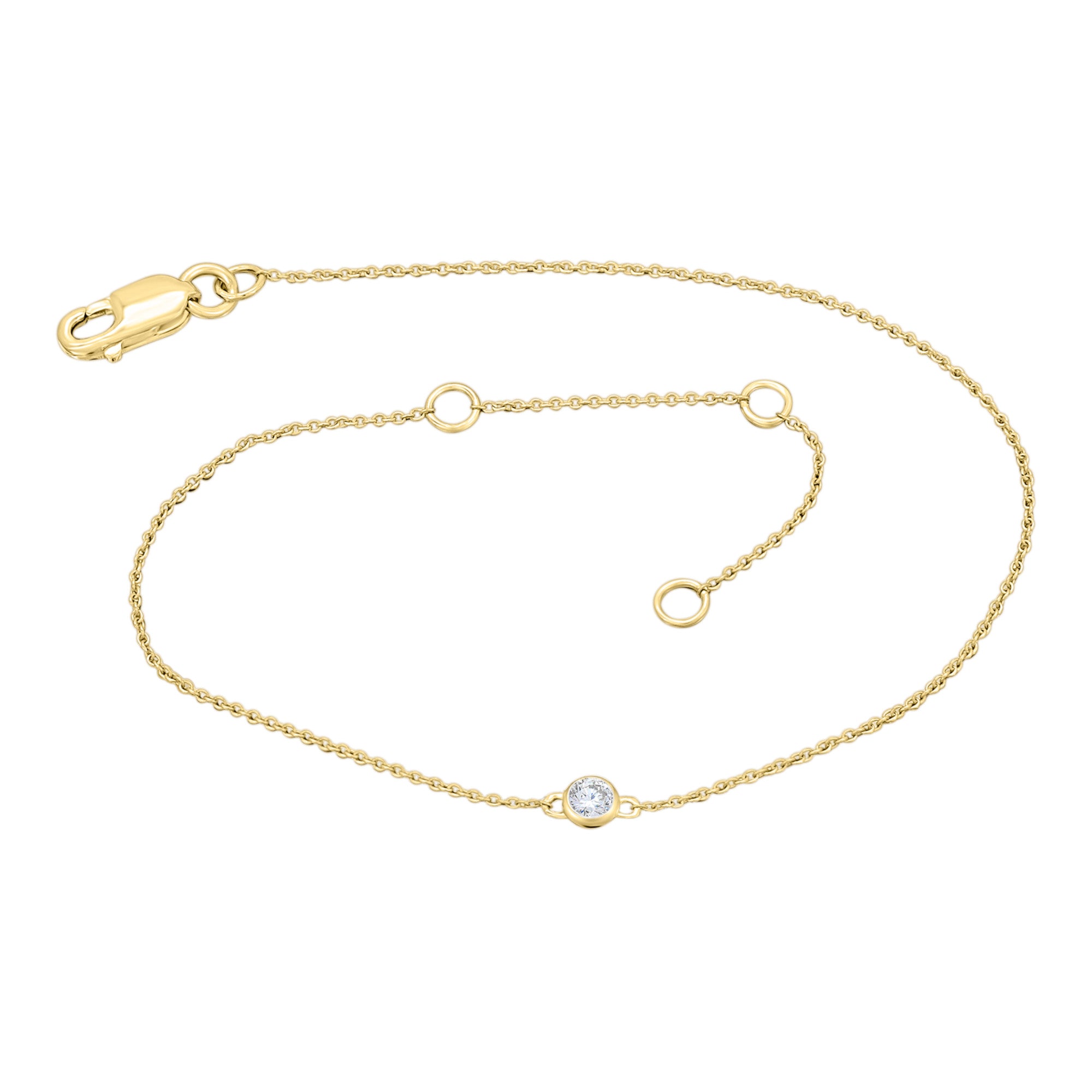 0,08 ct Diamant Brillant Armband Rundankerkette aus 585er Gelbgold 19 cm von ONE ELEMENT – Bild 1