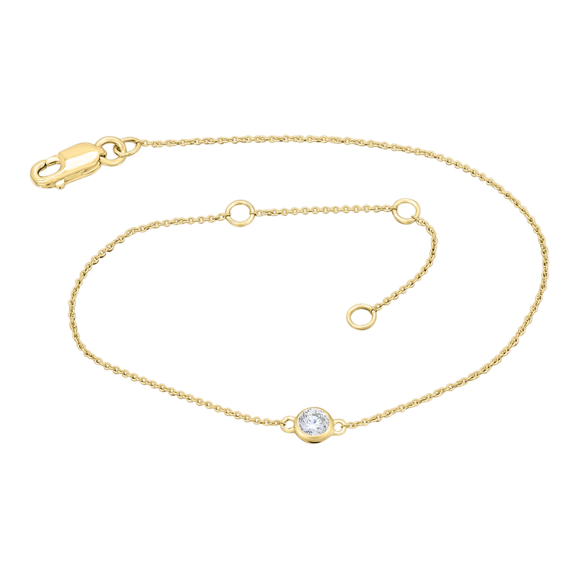 0,13 ct Diamant Brillant Armband Rundankerkette aus 585er Gelbgold 19 cm von ONE ELEMENT – Bild 1