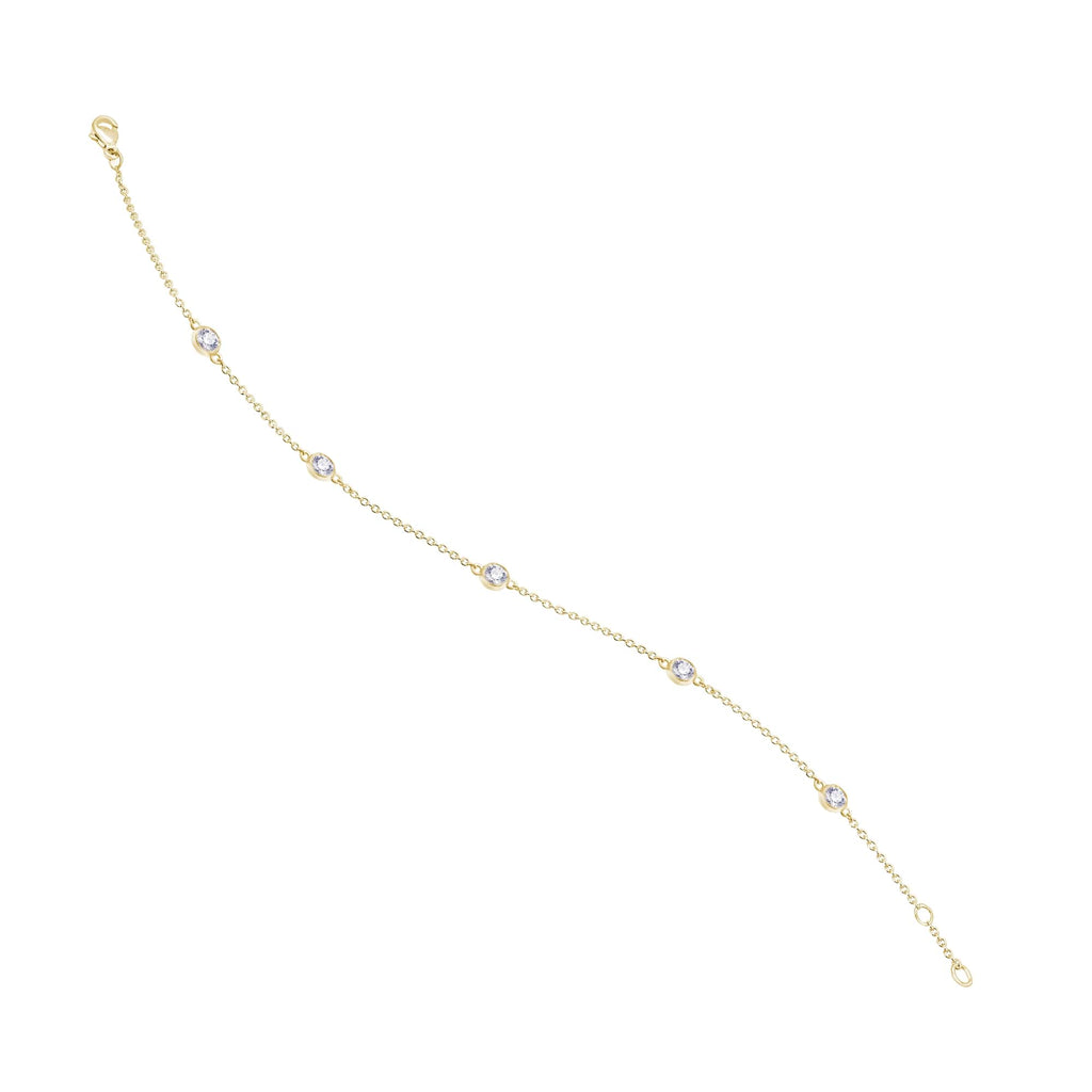 Armband aus 585er Gelbgold mit Brillantbesatz, 0,18 ct mit Rundankerkette, 19 cm von ONE ELEMENT