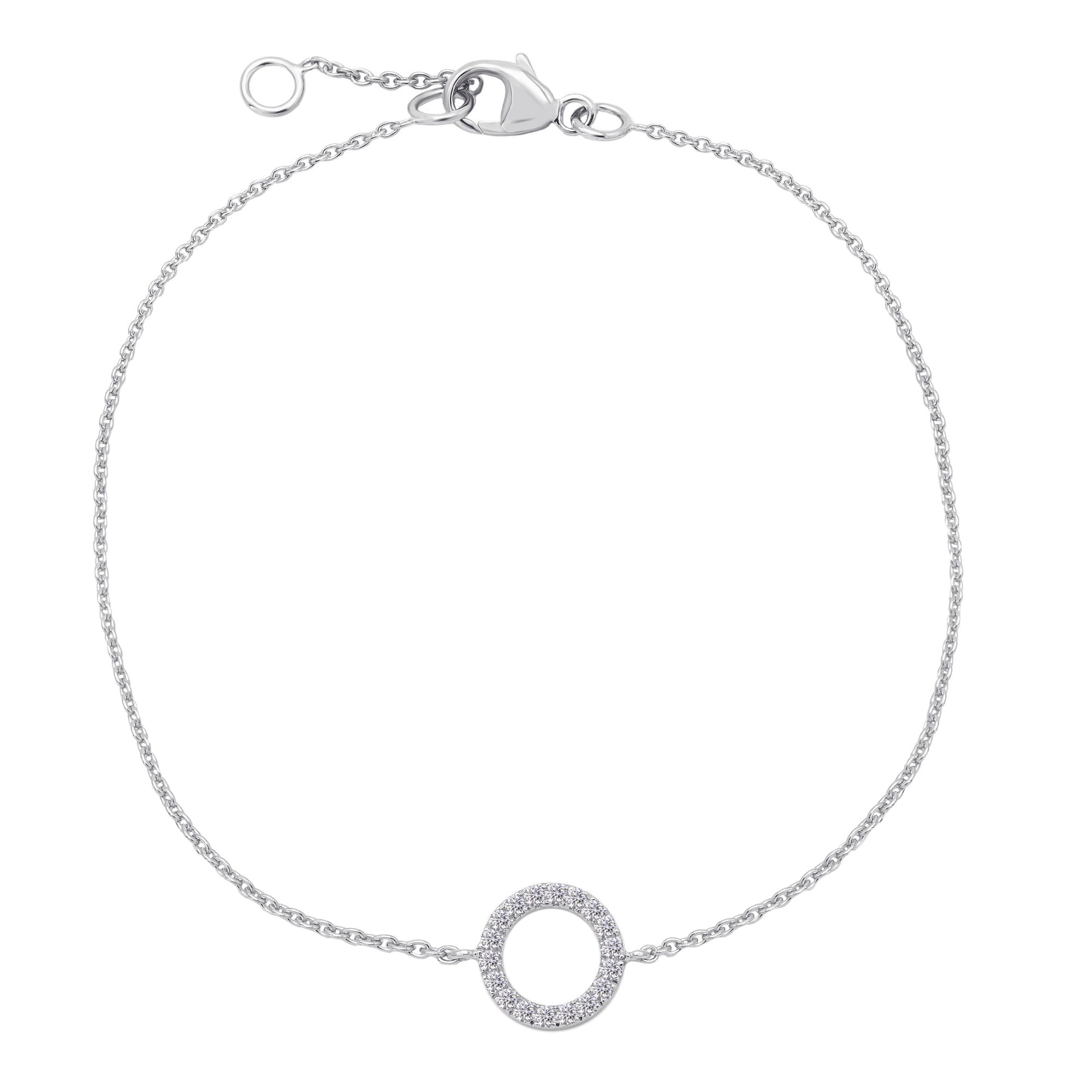 0,09 ct Diamant Brillant Armband Rundankerkette aus 585er Weißgold 19 cm Ø 1,4 mm von ONE ELEMENT – Bild 2