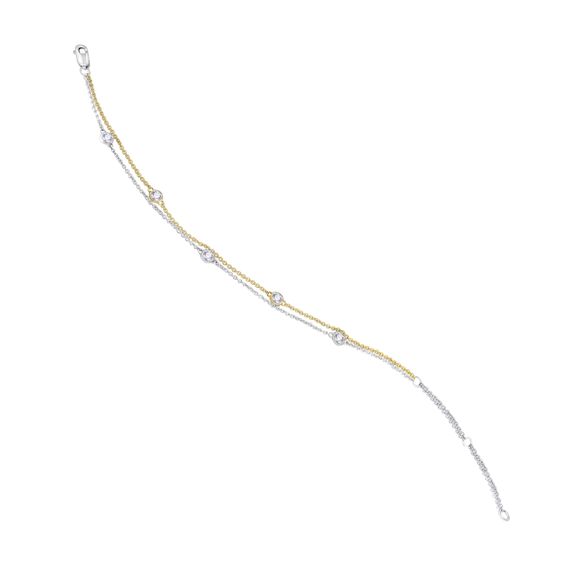 0,18 ct Diamant Brillant Armband Rundankerkette aus 585er Gelbgold 19 cm von ONE ELEMENT – Bild 1