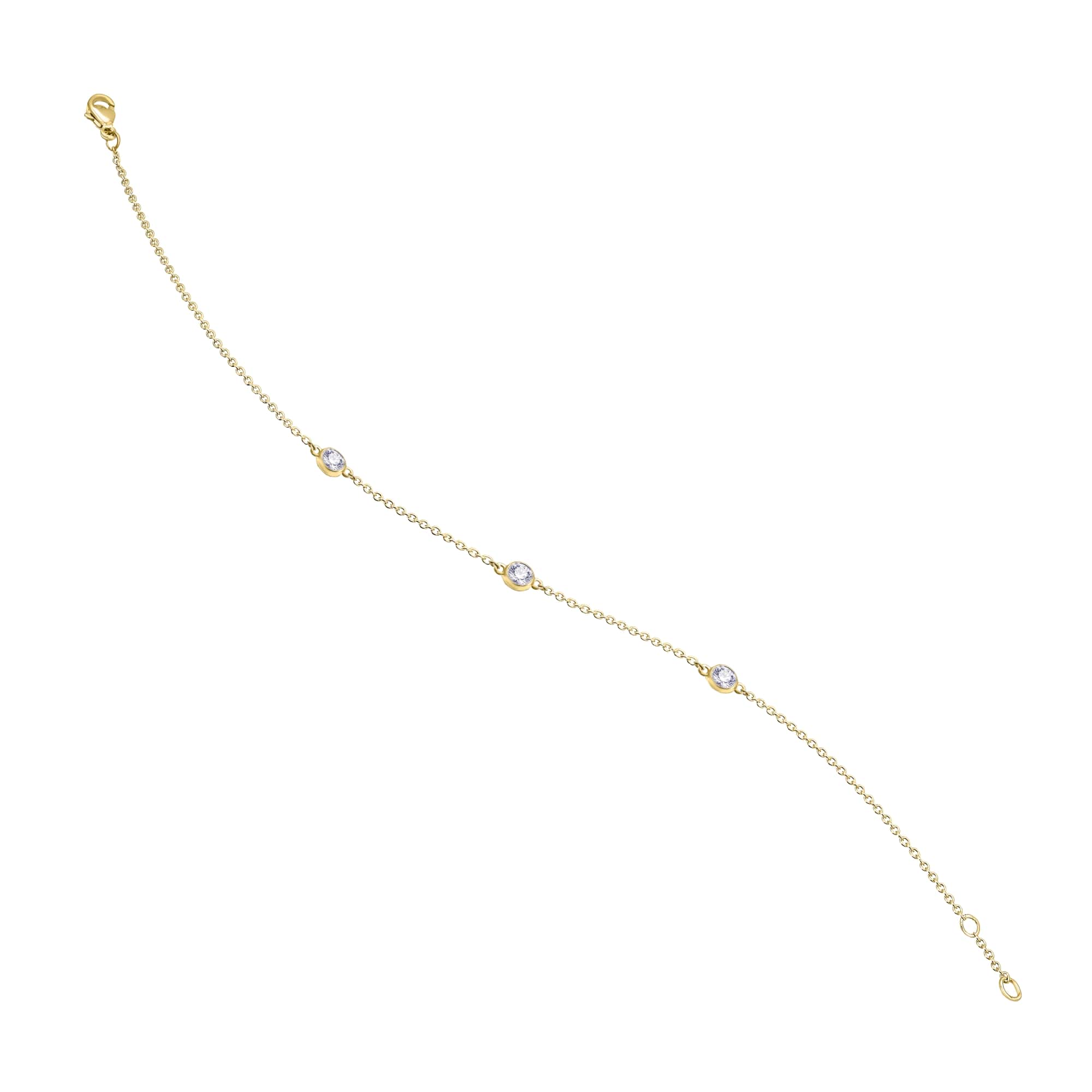 0,11 ct Diamant Brillant Armband Rundankerkette aus 585er Gelbgold 19 cm von ONE ELEMENT – Bild 1