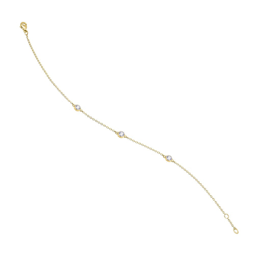 0,11 ct Diamant Brillant Armband Rundankerkette aus 585er Gelbgold 19 cm von ONE ELEMENT – Bild 1