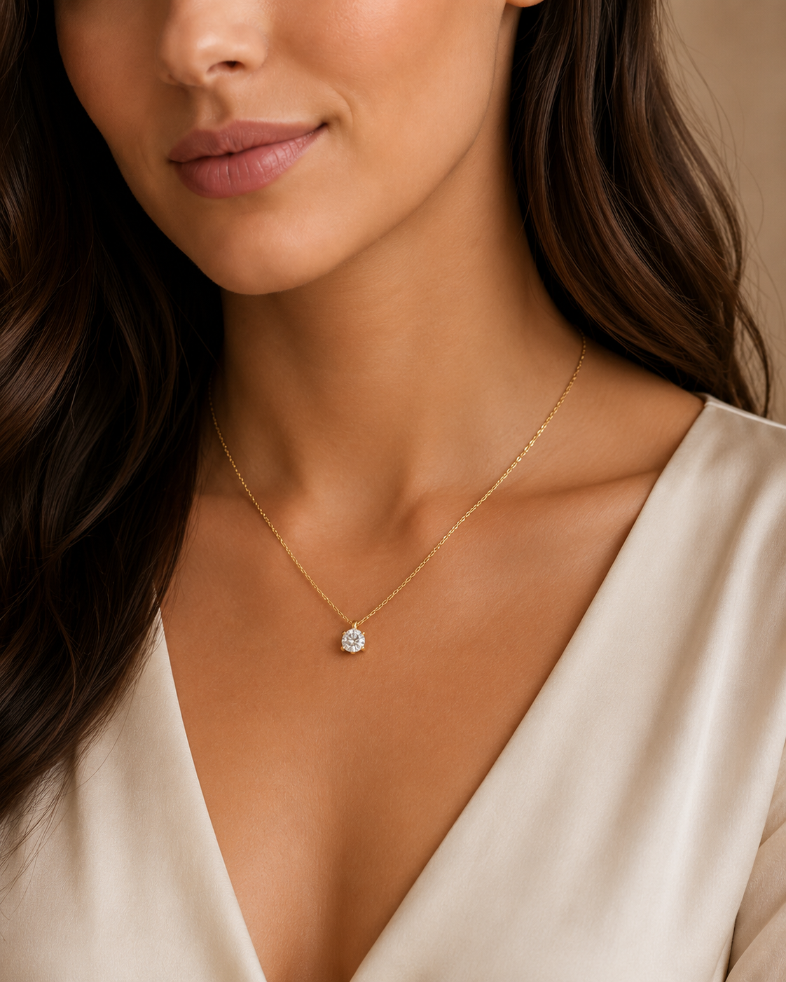 Collier Halskette aus 585 Gold mit 1 Lab Grown Diamant 0,25 ct 45 cm von ONE ELEMENT – Bild 2
