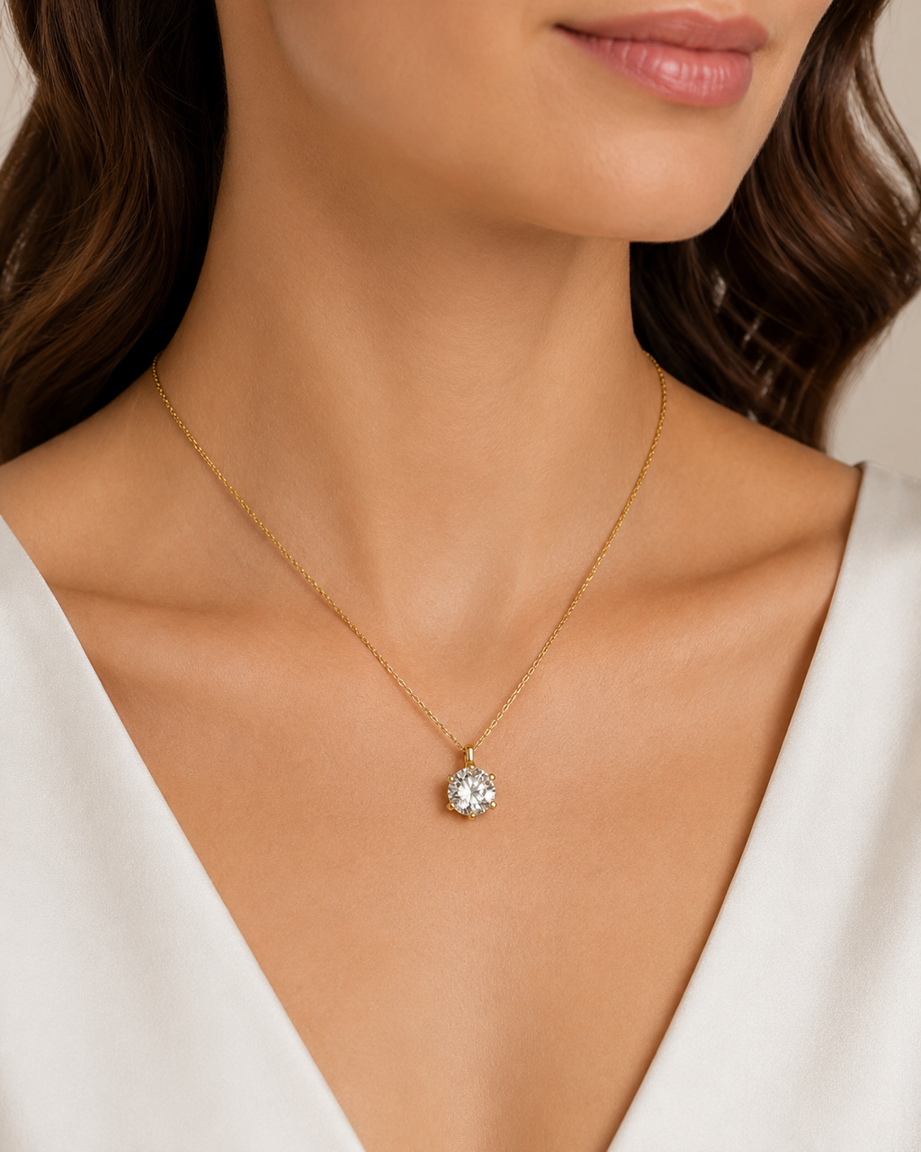 Collier Halskette aus 585 Gold mit 1 Lab Grown Diamant 0,75 ct 45 cm von ONE ELEMENT – Bild 2