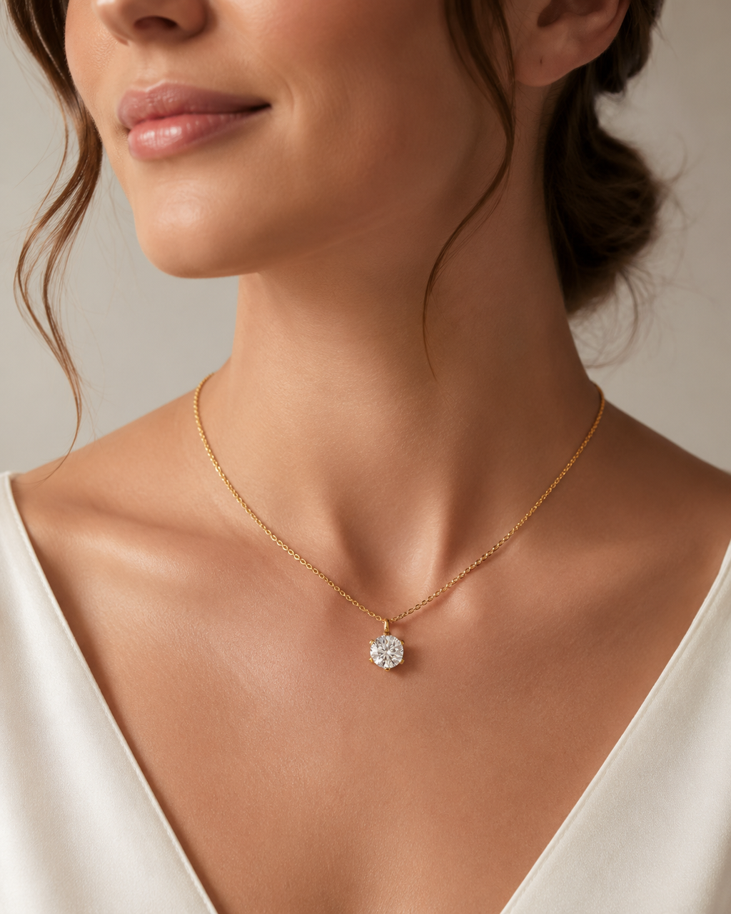 Collier Halskette aus 585 Gold mit 1 Lab Grown Diamant 1 ct 40 cm von ONE ELEMENT – Bild 2