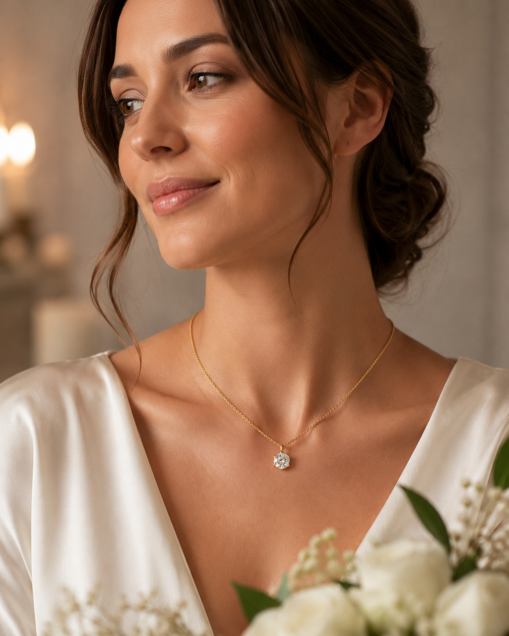 Collier Halskette aus 585 Gold mit 1 Lab Grown Diamant 1 ct 40 cm von ONE ELEMENT – Bild 4
