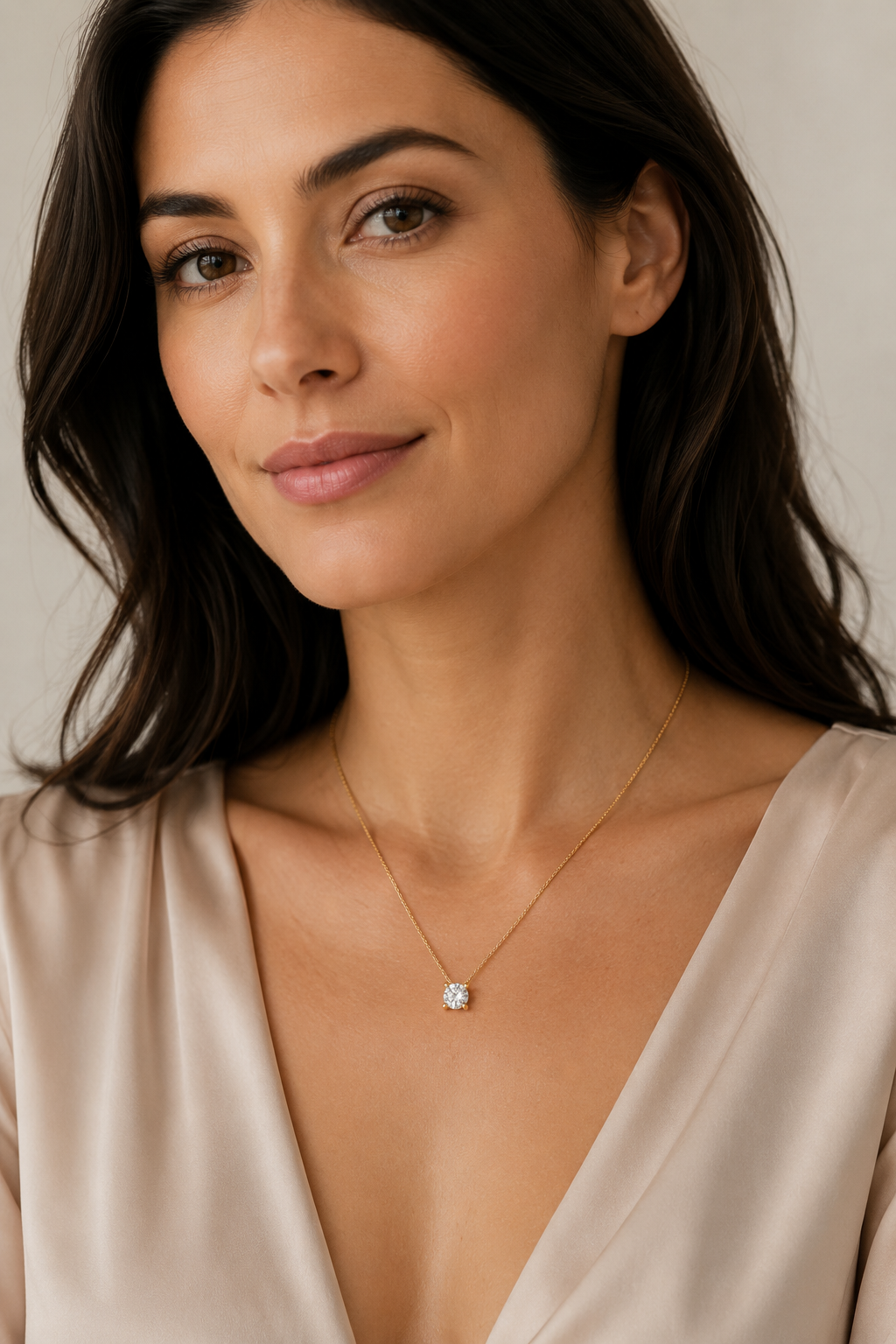 Collier Halskette aus 585 Gold mit 1 Lab Grown Diamant 0,25 ct 45 cm von ONE ELEMENT – Bild 2