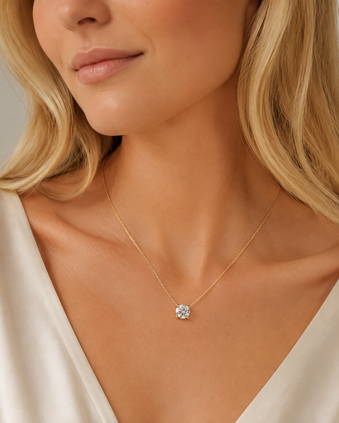 Collier aus 585er Gelbgold mit Lab-Grown-Diamant, 0,75 ct, 45 cm – weitere Ansicht 2