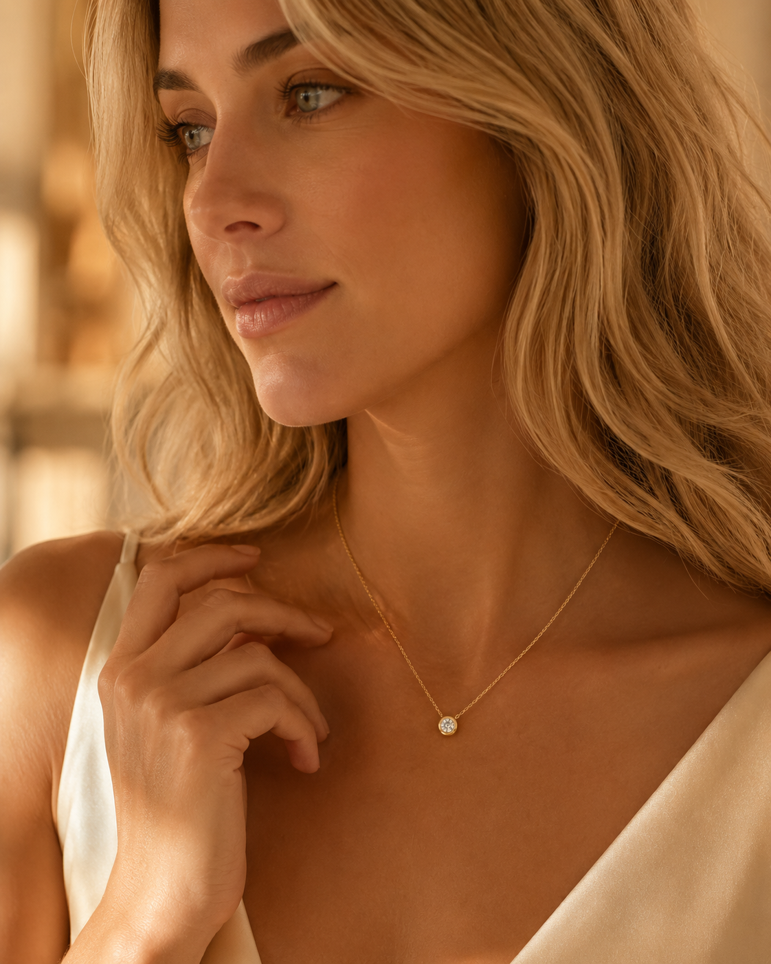 Collier Halskette aus 585 Gold mit 1 Lab Grown Diamant 0,5 ct 45 cm von ONE ELEMENT – Bild 4