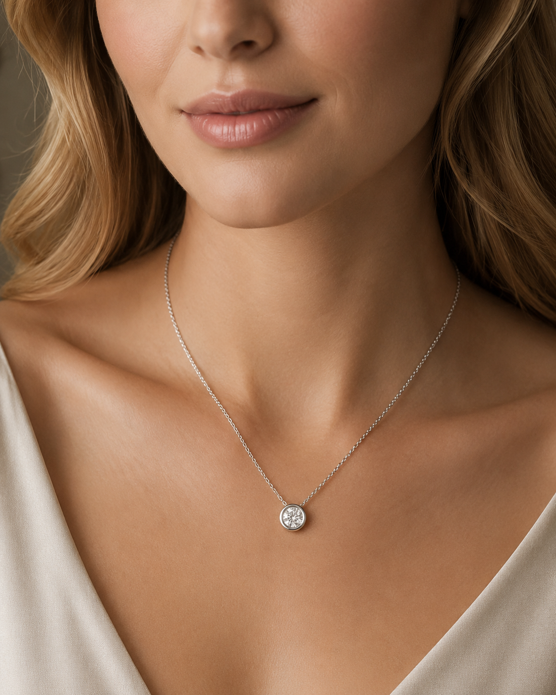Collier aus 585er Gelbgold mit Lab-Grown-Diamant, 1 ct, 45 cm – weitere Ansicht 2