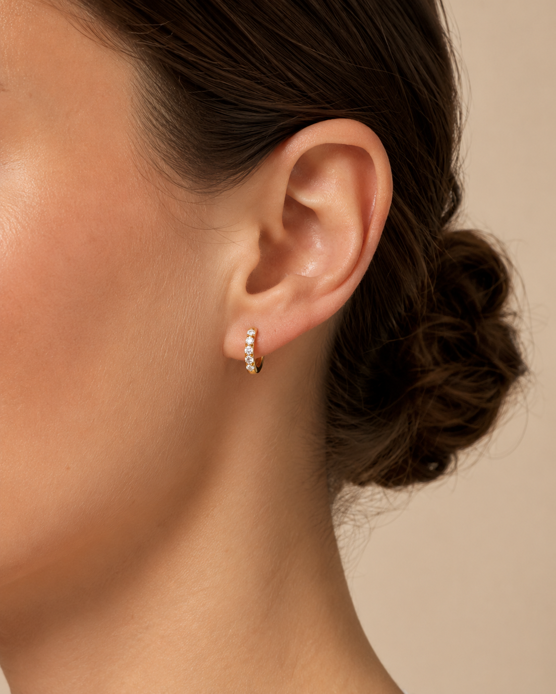 Creolen Ohrringe ⌀ 11,8 mm aus 585 Gold mit 10 Lab Grown Diamanten 0,35 ct von ONE ELEMENT – Bild 2